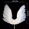 White Angel Cupcake Toppers Cake Topper Toppers Cake Decoration for Anniversary Birthday Party Wedding(Black) view 2