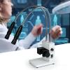 20W Fiber Optic Microscope Illuminator, Dual Gooseneck LED Lights, Colour Temperature 6000K, Adjustable Brightness/Aperture Size, for Stereo Zoom Microscopio, PCB Repair view 1