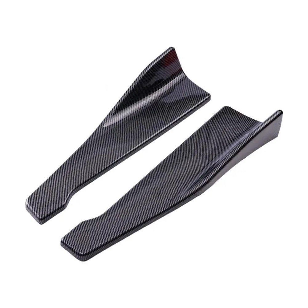 2PCS Universal Car Front Rear Bumper Strip Diffuser Splitter Spoiler Scratch Protector Carbon Fiber Winglets Side Skirt(Pair)