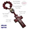 TALISMAN4U 12 pcs One Decade Catholic Finger Rosary Wooden Prayer Beads St Christopher Jesus Cross Mini Rosaries in Bulk for Baptism Favors Religious Gift view 4