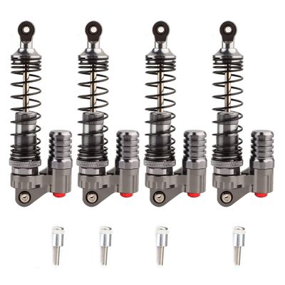 4 Pcs CNC Aluminum Shock Absorber for Axial SCX10 D90 RC Crawler Car, Double Spring Design, Anodized Metal Suspension with 25mm Travel Length for Off - Road RC Vehicles