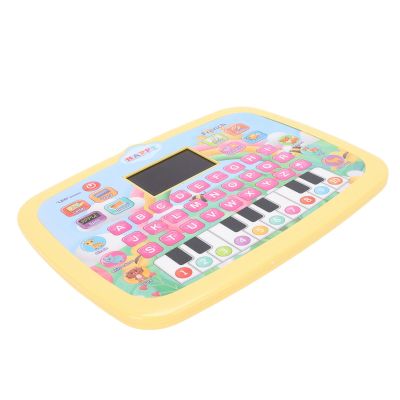 Alomejor Children Learning Tablet LED Display Multifunctional Lightweight Toddler Tablet for Story Reading Home and On The Go Learning Plastic 9.29x7.17in (Yellow)