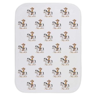 Azeeda 'Cowboy Kid on Horse' Baby Burp/Wash Cloth (BC00038386)