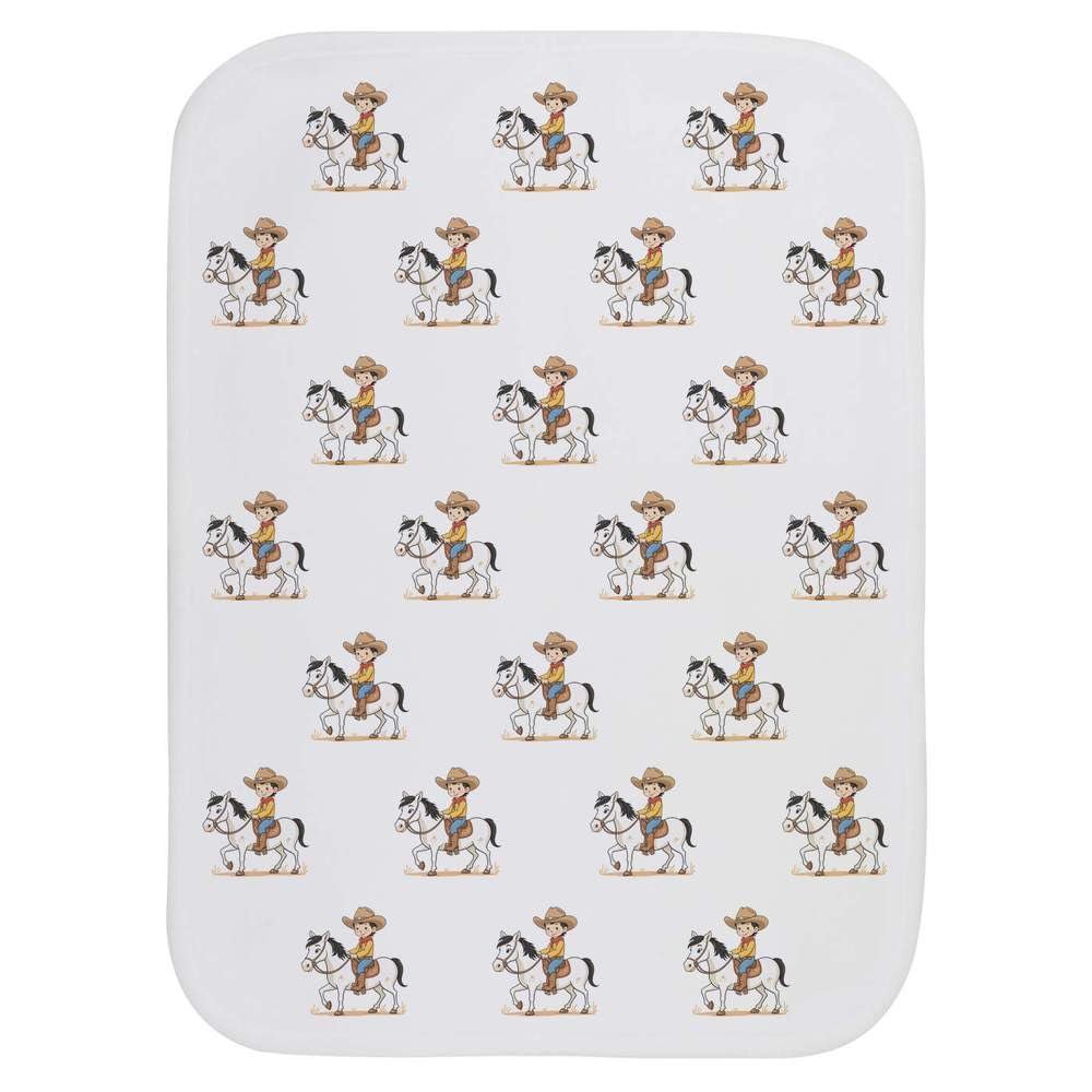 Azeeda 'Cowboy Kid on Horse' Baby Burp/Wash Cloth (BC00038386)