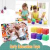 Alomejor Colorful Education Playing Game Dice Set with Customizable Pockets, 6 Soft Cubes for Cognitive Development, Suitable for Academic Games view 3