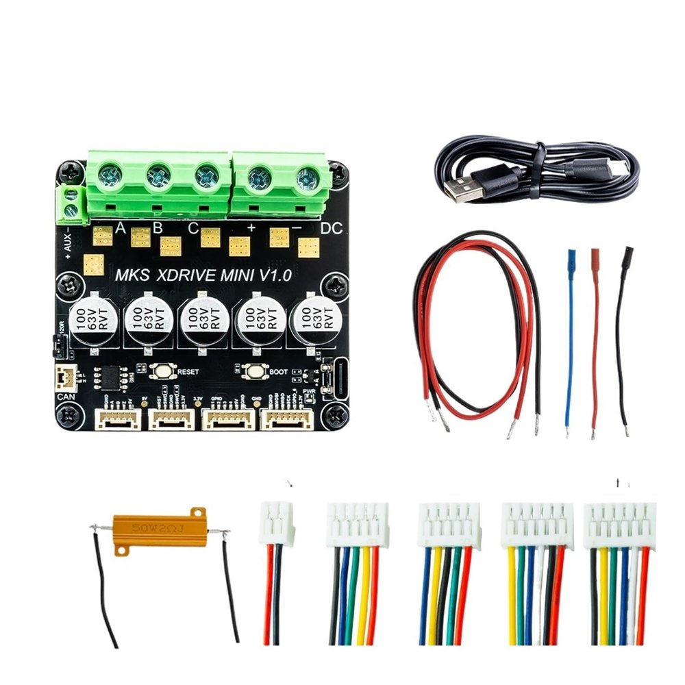Compatible for Makerbase MKS XRIVE MINI Brushless Servo Motor Controller, Based On ODrv V3.6 with AS5047P On Board