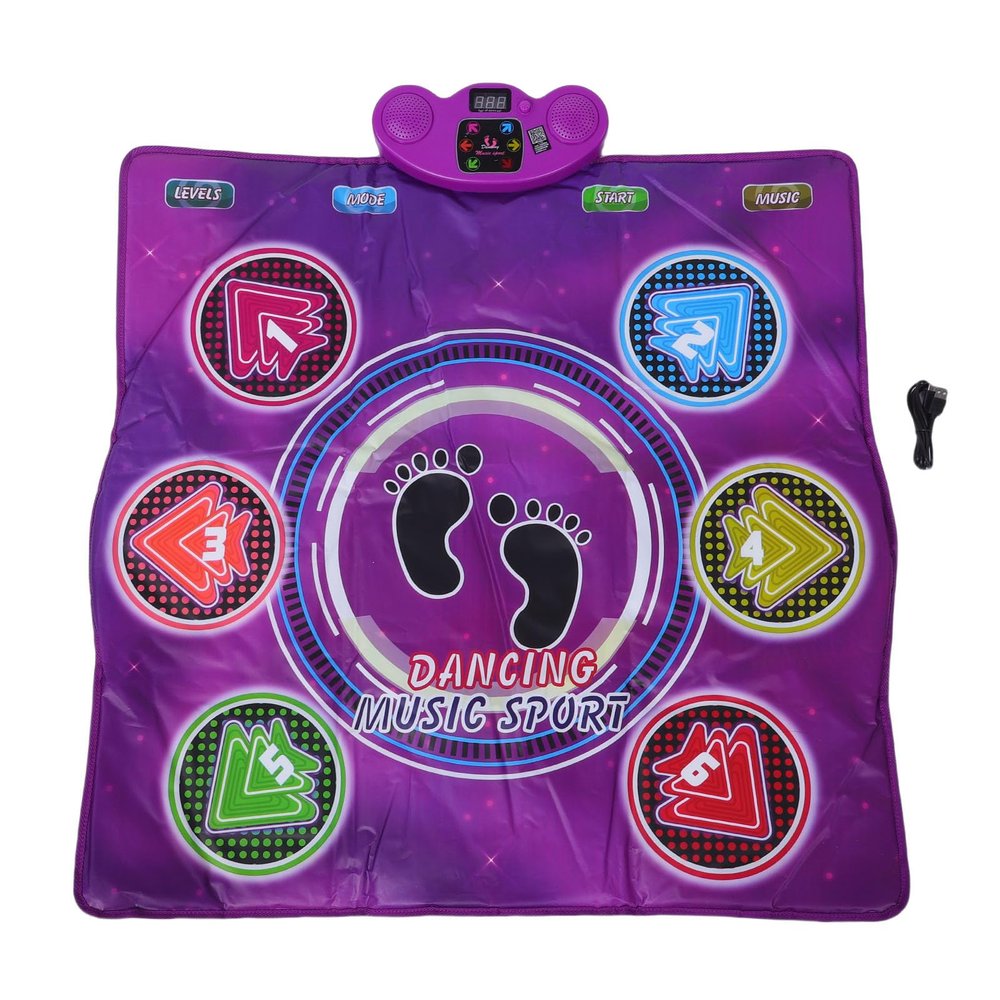 Wisoqu Dance Mat, Wireless Electronic Dance Pad with 6 Light Up Buttons and 6 Game Modes, for Kids Ages 3 to 12 Birthday Gift