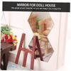 KONTONTY 8pcs Silver Mini Hexagon Acrylic Mirrors for Dollhouse Decoration, DIY Removable Wall Adornments, Dollhouse Scene Layout Accessories view 3