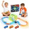 Glow Toy Car Race Track Set, 71PCS Glow-in-The-Dark Tracks for Kid Ages 3-8 view 1