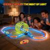 Glow Toy Car Race Track Set, 71PCS Glow-in-The-Dark Tracks for Kid Ages 3-8 view 2