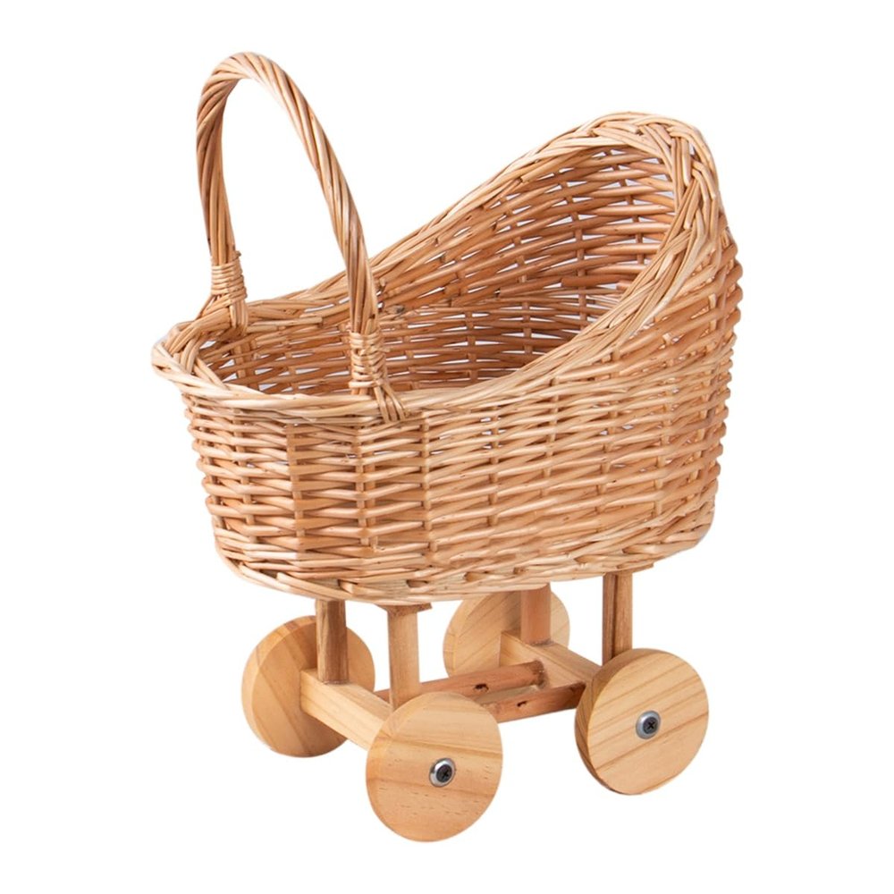 Aboiled Wicker Toy Storage Basket - Versatile Baby Basket for Photography Props, Flower Display, and Outdoor Play