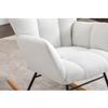 050-Teddy Fabric Rocking Gilder Nursery Chair for Living Room Indoor,Ivory view 3