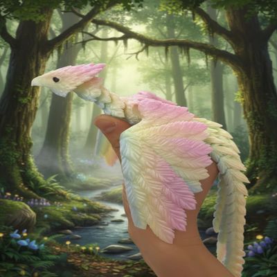 Articulated Phoenix Figurine  3D-Printed Poseable Mythical Firebird with Moveable Wings & Tail, Glow-in-the-Dark Desk Fidget Toy & Decorative Collectible Gift (Luminous neon lights, Large size)