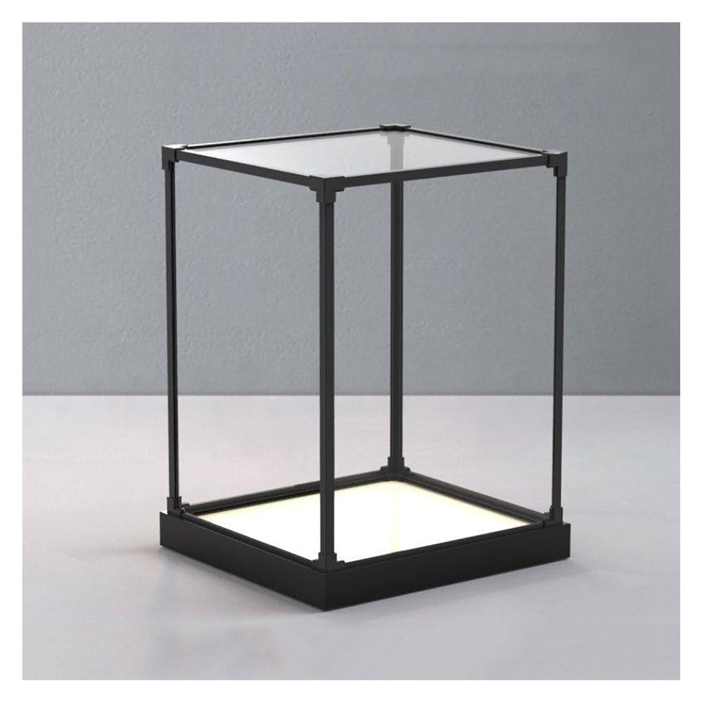 Tall Acrylic Display Case for Figures, Alloy Frame Storage Box for Building Blocks, Removable and Stackable Clear Cube Boxes(25x25x35cm/10x10x14in)