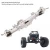 1/10 RC Front Axle Aluminum Alloy Diamond Shaped, Wireless Crawler Upgrade Part, CNC Machined Front Portal Axle with Steel Gears for Axial Wraith RR10 90018 90020 90045 90048 90053 (Silver) view 2