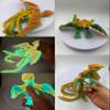 Articulated Phoenix Figurine  3D-Printed Poseable Mythical Firebird with Moveable Wings & Tail, Glow-in-the-Dark Desk Fidget Toy & Decorative Collectible Gift (Luminous Rainbow, medium size) view 4
