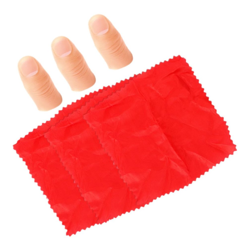 Fake Finger Magician Scarf Xmas 3 Sets Trick Prop for Stage Performance