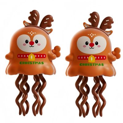 AxrumRC Wind Up Toys 2 Pack, Santa Claus and Reindeer, Dancing and Mini Car Mode, No Batteries Needed, Holiday Party Favor, Fun Trick Toy, for Kids Ages 3+, Christmas Tree Ornament