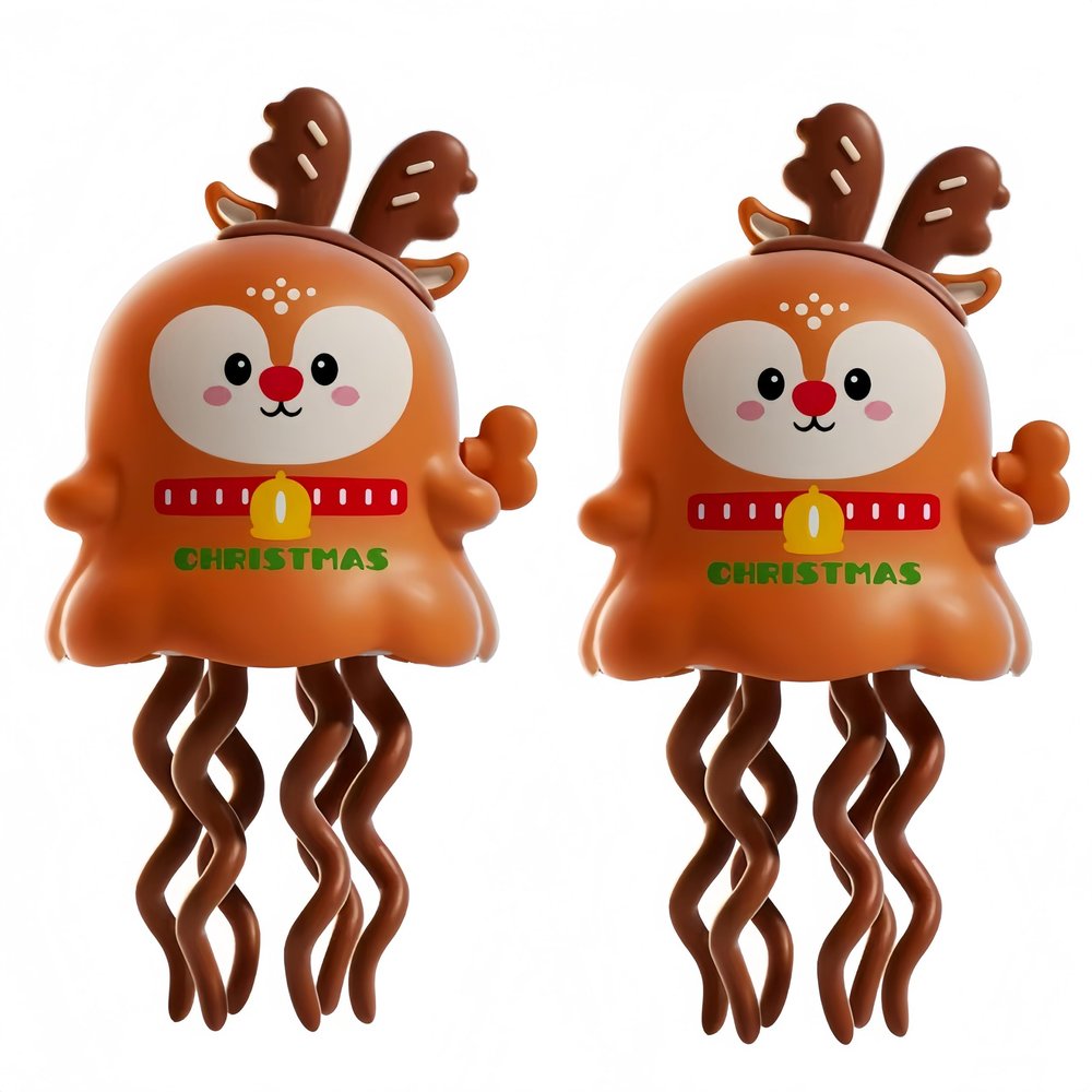AxrumRC Wind Up Toys 2 Pack, Santa Claus and Reindeer, Dancing and Mini Car Mode, No Batteries Needed, Holiday Party Favor, Fun Trick Toy, for Kids Ages 3+, Christmas Tree Ornament