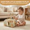Pithfor Wooden Montessori Toys for 1 Year Old, Push & Pull Car Toys for Baby Toddlers 1 2 3 Year Old, 1st First Birthday Gift for Boys Girls, with Bobbling Driver & Bead Maze view 3