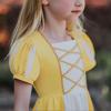 Biutiufiu Toddler Girls Renaissance Medieval Princess Dress Irish Women Costume Cosplay Retro Gown Birthday Halloween Party Daily Wear (Yellow,6-7 Years) view 4