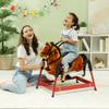 Plush Rocking Horse with Realistic Saddle, Reins and Handlebars for Interactive Play and Gentle Motion Experience view 1