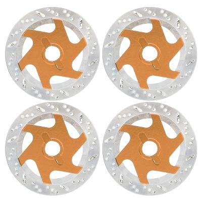 4PCS Universal Aluminum Alloy RC Brake Disc with Metal Hex Adapter for 1/10 Remote Control Car, CNC - Machined Lightweight Brake Discs for RC Sports SUV Climbing Vehicles (Gold)