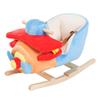Kids Rocking Horse, Wooden Plush Ride-on Plane Chair Toy with Lullby Song and Seat Belt for 18 Month + view 1