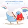 Kids Rocking Horse, Wooden Plush Ride-on Plane Chair Toy with Lullby Song and Seat Belt for 18 Month + view 3