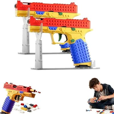 Building Block Toy Gun with Shell Ejection, Simulation Design Pistol with Trigger Action, Block Guns That Shoot