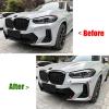 2PCS Front Bumper Splitter, Compatible with X3 X4 G01 G02 M Sport LCI 2022 2023 Canard Carbon Fog Lamp Light Print ABS Side Skirt(Carbon Look) view 2