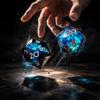 8PCS Sharp Edge DND Dice SetExtra D20 for Dungeons and Dragons 2D20 D4 D6 D8 D10 D12 D10% Handmade Polyhedral Resin Dice Multi-Sided Tabletop RPG Roleplaying GameBlue Dark view 4