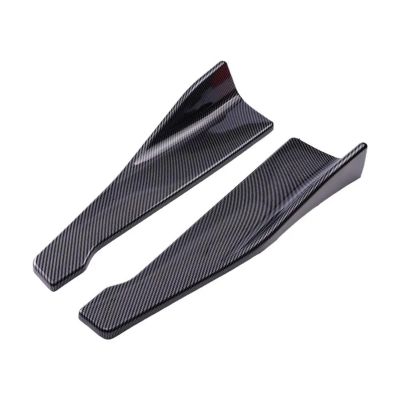 2PCS Universal Car Front Rear Bumper Strip Diffuser Splitter Spoiler Scratch Protector Carbon Fiber Winglets Side Skirt(Pair)