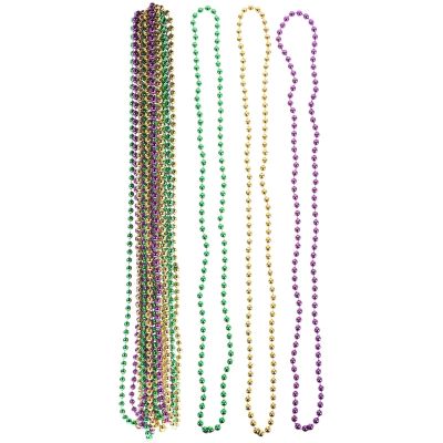 BESPORTBLE 15pcs Beaded Necklaces for Party Dress-up, 33-inch round Metal Beads String, Festive Jewelry Accessories for Women