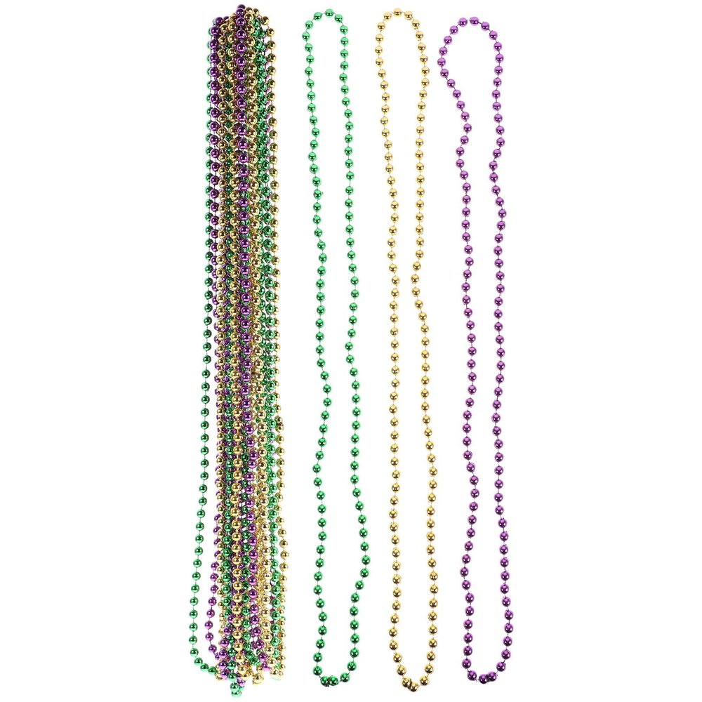 BESPORTBLE 15pcs Beaded Necklaces for Party Dress-up, 33-inch round Metal Beads String, Festive Jewelry Accessories for Women