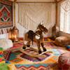 Kids Plush Rocking Horse with Gentle Glide, Soft Fabric and Stable Base for Secure Play Sessions view 1