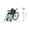 Ipetboom Realistic Mini Wheelchair Crutch Props Miniature Dollhouse Accessory Set Decorative Chair for Playset, Green view 2