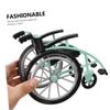 Ipetboom Realistic Mini Wheelchair Crutch Props Miniature Dollhouse Accessory Set Decorative Chair for Playset, Green view 4