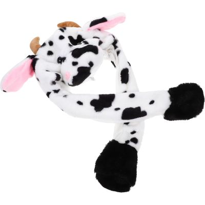 Kisangel Animal Ear Inflatable Plush Hat with Movable Ears Cartoon Festival Party Headwear for Boys Adults Cosplay Animal Headgear Cow Design Random Color