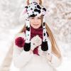 Kisangel Animal Ear Inflatable Plush Hat with Movable Ears Cartoon Festival Party Headwear for Boys Adults Cosplay Animal Headgear Cow Design Random Color view 3
