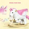 Unicorn Baby Rocking Horse Toy, Magical Plush Ride-On with Rainbow Horn and Sparkly Details view 3