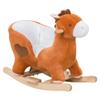 Kids Ride On Rocking Horse, Plush Animal Toy Sturdy Wooden Rocker with Songs for Boys or Girls view 1