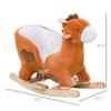 Kids Ride On Rocking Horse, Plush Animal Toy Sturdy Wooden Rocker with Songs for Boys or Girls view 3