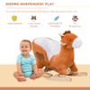 Kids Ride On Rocking Horse, Plush Animal Toy Sturdy Wooden Rocker with Songs for Boys or Girls view 4