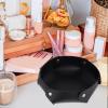 Beaupretty Large Black Pu Leather Dice Tray Foldable Dice Storage Box Household Sundries Organizer for Board Game Accessories and Travel Use view 4