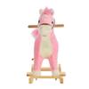 Rocking Horse Plush Animal on Wooden Rockers, Baby Rocking Chair with Sounds, Moving Mouth, Wagging Tail, Pink view 2