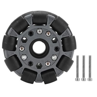 100mm Durable Nylon Rubber Omni Wheel, Omni Directional RC Car Wheel with 18 Rollers, for Robot Race Wheel 14041, 360 Steering and Lateral Maneuverability