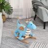 Kids Plush Ride-On Rocking Horse Toy Dinosaur Ride Rocking Chair with Realistic Sounds for18-36 Months, Blue view 1