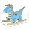 Kids Plush Ride-On Rocking Horse Toy Dinosaur Ride Rocking Chair with Realistic Sounds for18-36 Months, Blue view 4