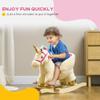 Kids Rocking Horse, Ride on Unicorn with Realistic Sounds, Safety Belt & Wooden Base, Plush Animal Rocker for Toddlers 18-36 Months, Cream White view 3